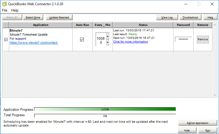 Setup Minute7 to sync automatically